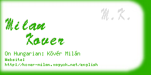milan kover business card
